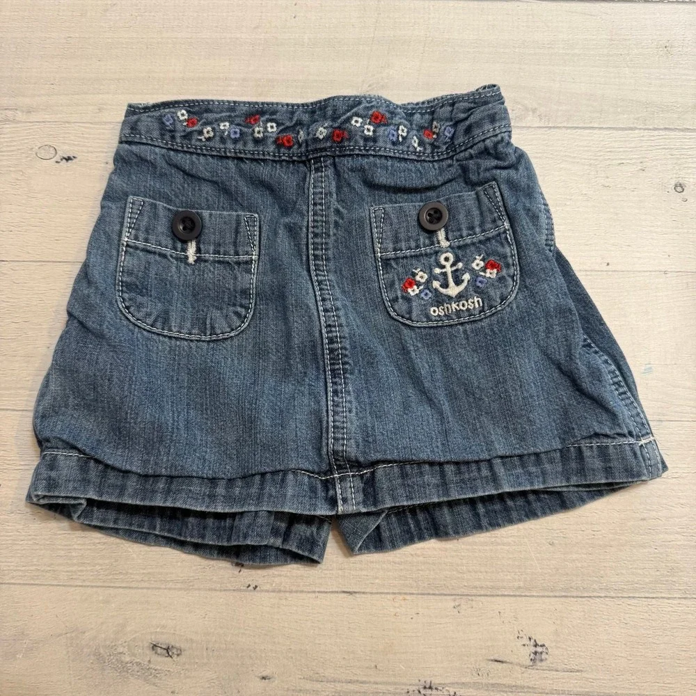 OshKosh B'Gosh‎ girls denim skirt anchor flowers 2T